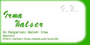 irma walser business card